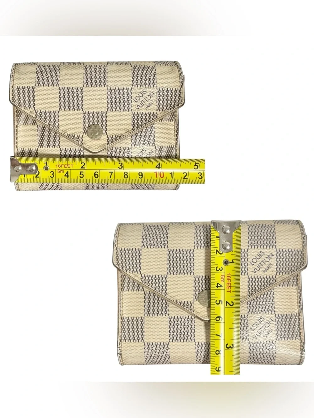 Louis Vuitton Damier Azur Victorine Leather Trifold Compact Wallet